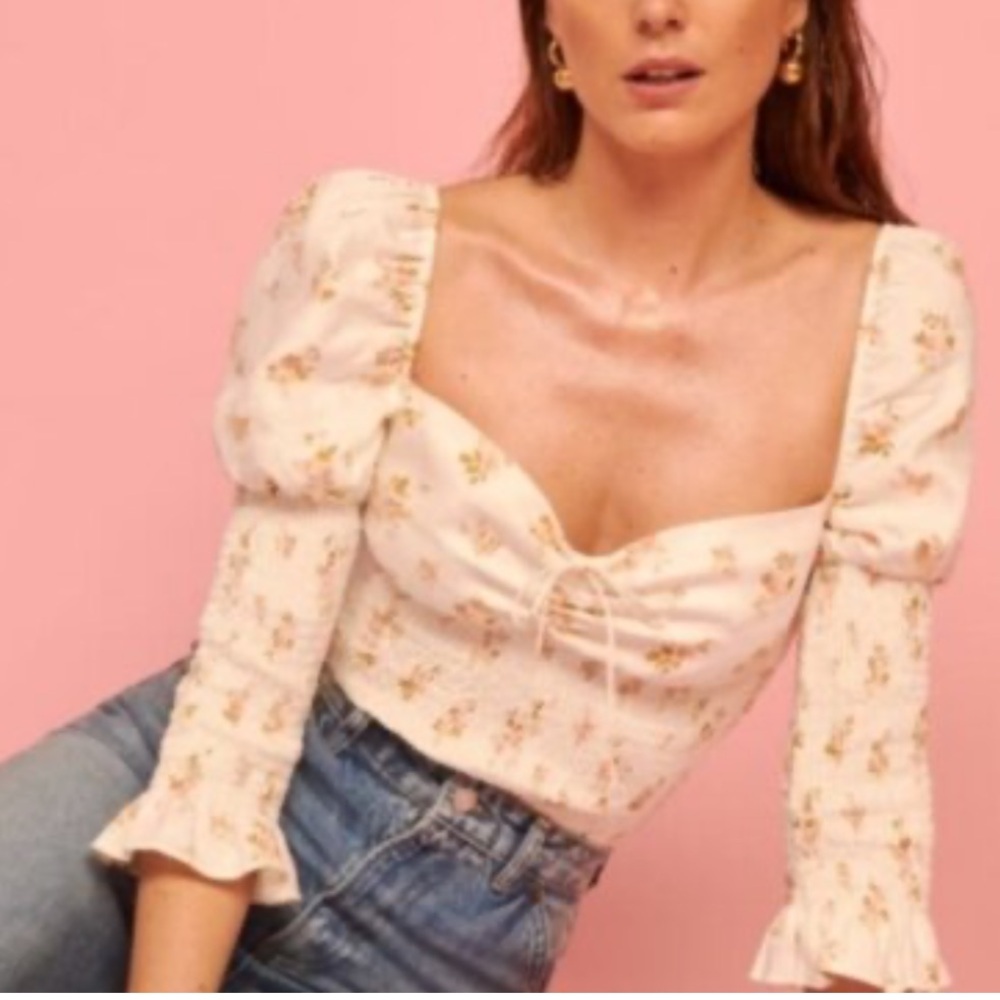 Reformation “Haven” top in Mildred Cream Floral
